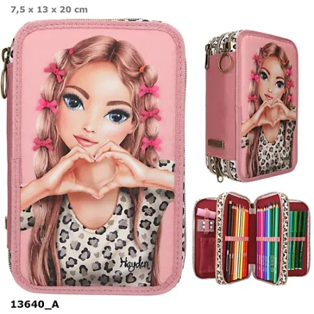 Piórnik potrójny z wyposażeniem Top Model Leoheart 13640A - DEPESCHE
