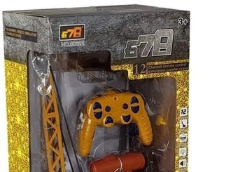 Dźwig RC z ruchomym ramieniem i światłem żółty - Leantoys