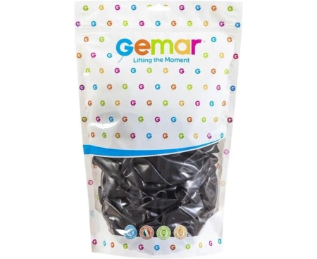 Balony metaliczne czarne 33cm 50szt - Godan