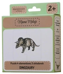 Puzzle 4-elementowe Dinozaury - Mama Maluje