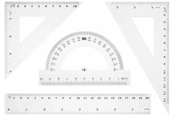 Zestaw geometryczny linijka 20cm BL001-BK - Tetis