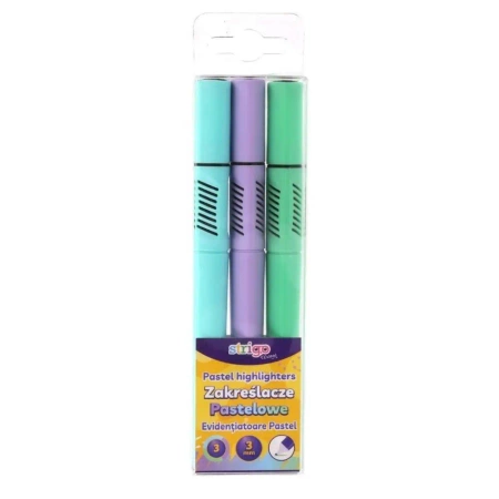 Zakreślacze trójkątne 3szt pastel STRIGO