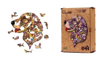 Puzzle drewniane eko 67 Wierny Sirko A4 - PuzzleOK