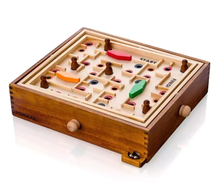 Drewniany labirynt przechylny z piłką 92217 Popular