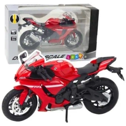 Motocykl metalowy z dźwiękiem i światłem 1:12 - Leantoys