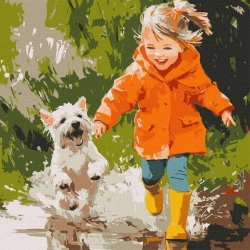 Malowanie po numerach - Bieganie przez kałuże - Ideyka