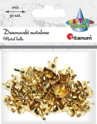 Dzwoneczki metalowe 30szt złote - Titanum