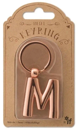 Metalowy brelok do kluczy litera M Keyring - IF