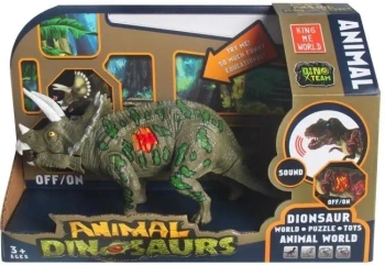 Dinozaur triceratops ze światłem i dźwiękiem MIX - Merkpol