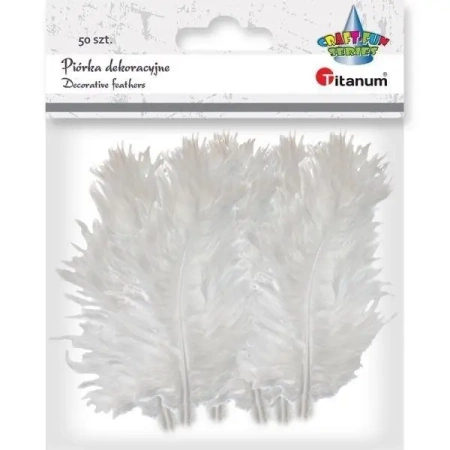 Piórka puch indyk 9-15cm białe 50szt - Titanum