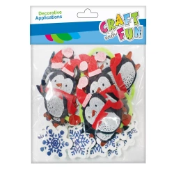Craft with Fun Ozdoba dekoracyjna Filc Pingwin samoprzylepna 30szt 12/288