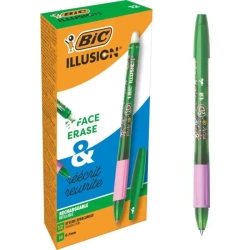 Długopis wymazywalny Illusion zielony (12szt) - BIC