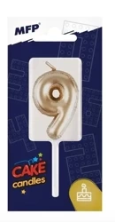Świeczka złota balon cyfra 9 - MFP