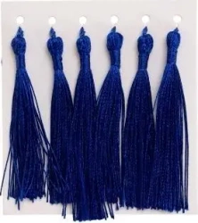 Frędzelki chwosty ozdobne niebieskie 8cm 6szt - Brewis