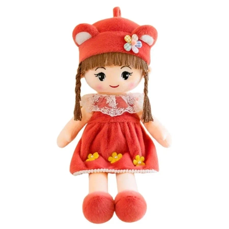 Lalka szmacianka pluszowa czerwona 45cm - Leantoys