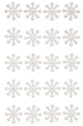 Perełki samoprzylepne śnieżynka 24szt - Dalprint dpCraft