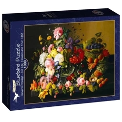 Puzzle 1000 Martwa natura z kwiatami i owocami - Bluebird Puzzle