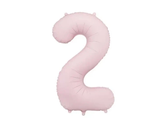 Balon foliowy cyfra 2 86cm jasny różowy - PartyDeco