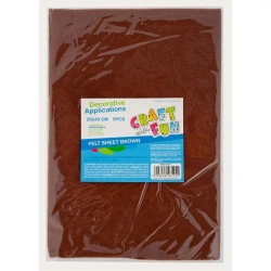 Filc arkusz brązowy 20x30 5el - Craft with Fun