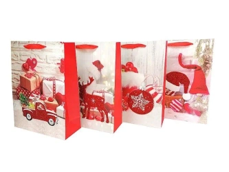 Torebka prezentowa świąteczna 23,5x19,5x8cm MIX - ADAR