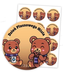 Naklejki okolicznościowe dzień misia 6cm 24szt - LearnHow