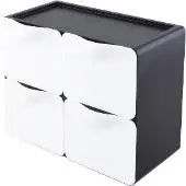 Przybornik nabiurkowy 4 - komorowy czarny - Olife