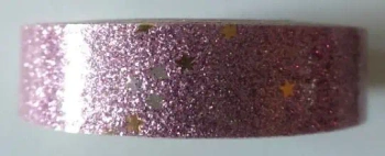 Taśma brokatowa z gwiazdkami lila 18mmx2m - Galeria Hobby