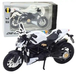 Motocykl metalowy ze światłem idźwiękiem 1:12 - Leantoys