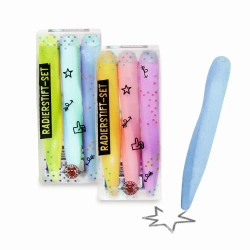 Ołówek Twist z gumką do ścierania 3 sztuki mix kolorów - TRENDHAUS