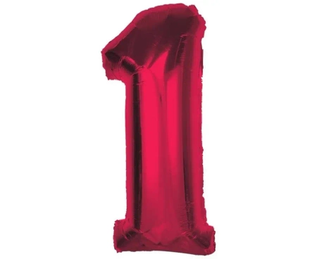 Balon foliowy cyfra 1 czerwona Smart 92cm - Godan