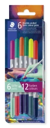 Flamastry dwustronne Multiverse 6szt 12 kolorów - Staedtler