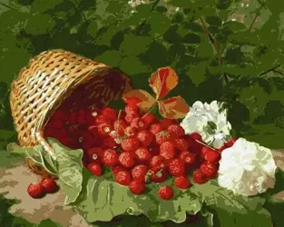 Malowanie po numerach - Koszyk z truskawką 40x50cm - Ideyka