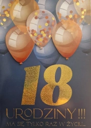 Karnet Urodziny 18 męskie - YEKU