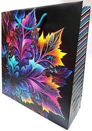 Torebka ozdobna matowa 18x23x10cm liście GB23129 - Fresh