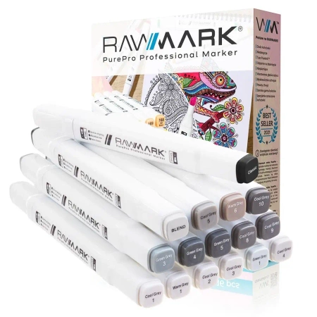 Promarkery alkoholowe purePRO 16 Grey Tones - Rawmark