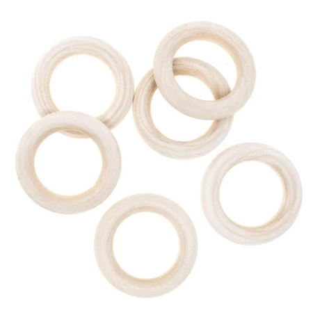 Drewniane kółko do makaramy 55mm 6szt - Dalprint dpCraft