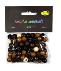 Koraliki drewniane naturalny mix 10mm 25g - Galeria Hobby