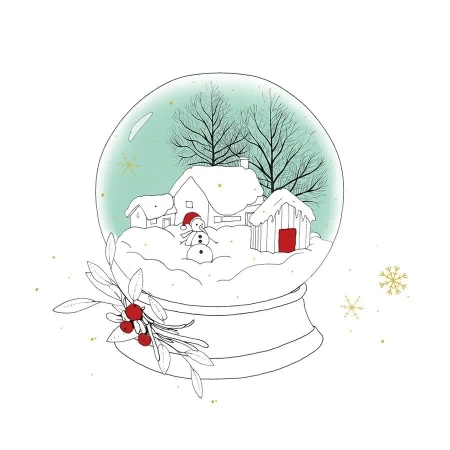 Karnet Swarovski kwadrat CL3207 Święta Domki - Clear Creations