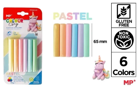 Plastelina 6 kolorów pastel - MP Main Paper