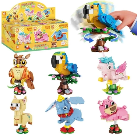 Klocki zwierzęta na sprężynie MIX - Trifox