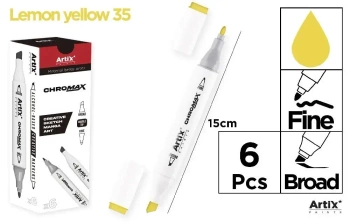 Marker Chromax z 2 końcówk. lemon yellow 35 (6szt) - Artix