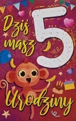 Karnet Urodziny 5 dziewczynka - YEKU