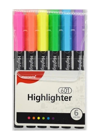 Zakreślacz 601 komplet 6szt MONAMI - ASTRA papiernicze