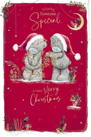 Kartka świąteczna - Misie ze świątecznymi lampkami - Carte Blanche Greetings Ltd.