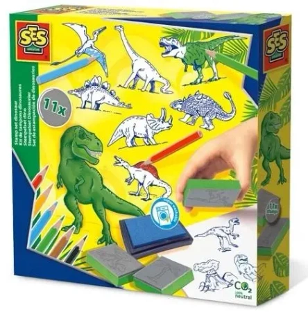 Pieczątki + kredki Dinozaury - SES
