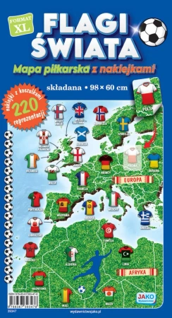 Flagi świata. Mapa piłkarska z naklejkami - praca zbiorowa