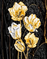 Malowanie po numerach + złota farba - Złote płatki - Twoje Hobby