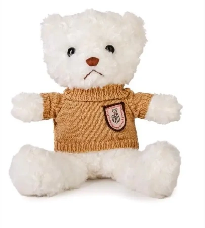 Miś biały 22cm w sweterku latte - Daffi