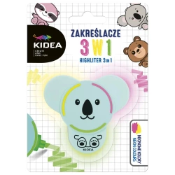 Zakreślacz 3w1 z figurką Kidea mix 1 sztuka - DERFORM