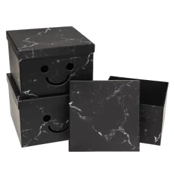 Pudełko Flower Box 3szt Smile czarny ROZETTE